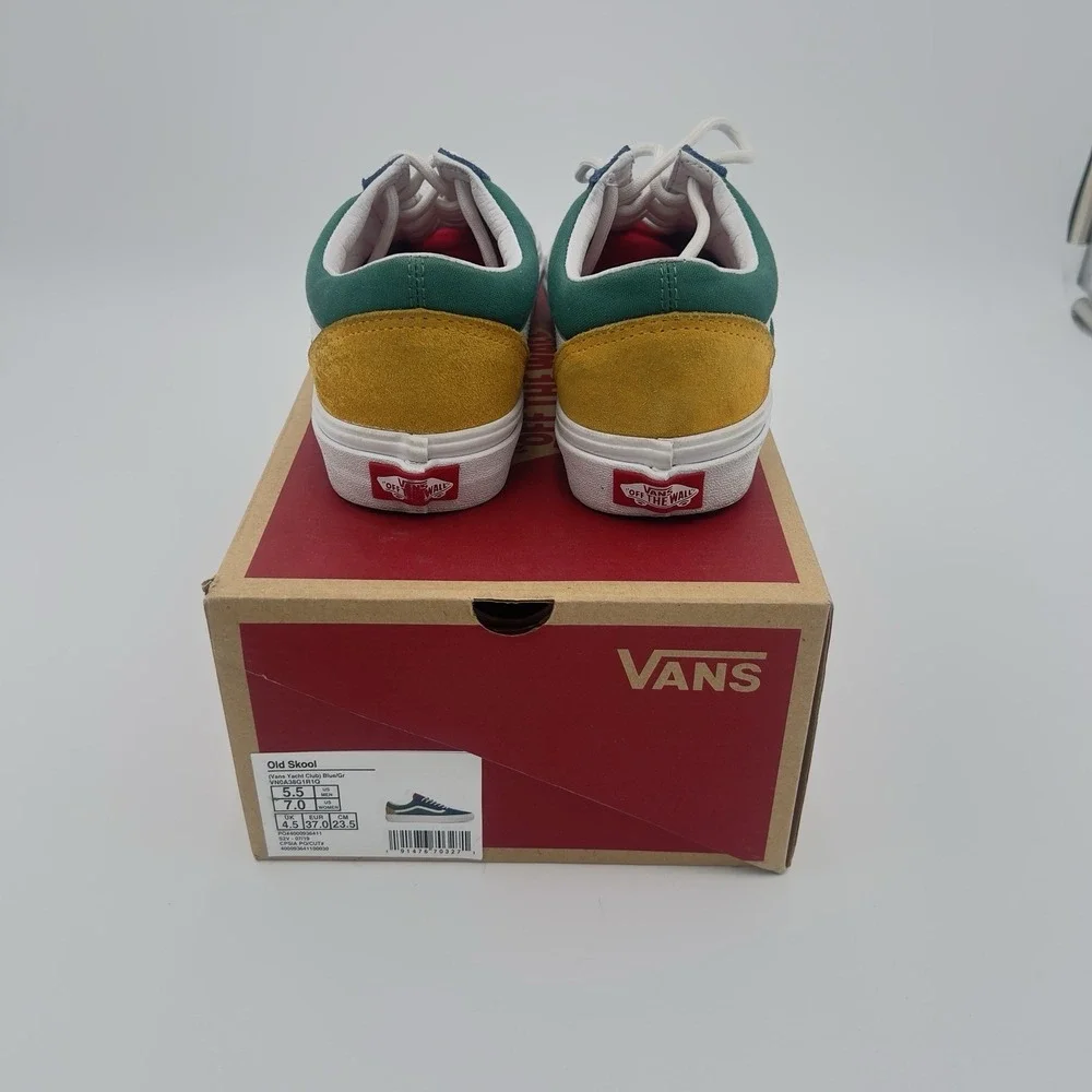 Vans Old Skool Yacht Club Blue Green Yellow‎ Men's 5.5 Women's 7 Sneakers